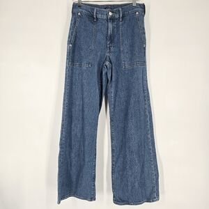 J. Crew Camp Pocket Wide Leg Jeans Medium Wash Size 24